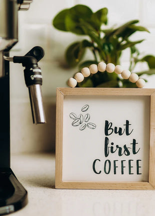 The Words Co But Coffee First Beaded Frame