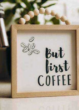 The Words Co But Coffee First Beaded Frame