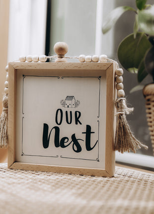 The Words Co Our Nest Beaded Frame
