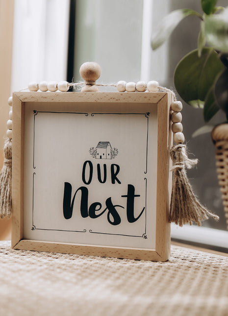 The Words Co Our Nest Beaded Frame