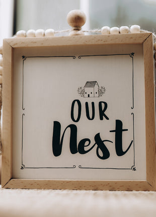 The Words Co Our Nest Beaded Frame