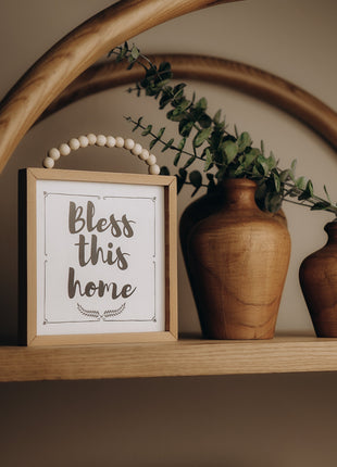 The Words Co Bless This Home Beaded Frame