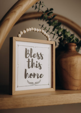 The Words Co Bless This Home Beaded Frame
