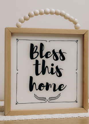 The Words Co Bless This Home Beaded Frame