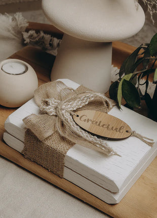 The Words Co Grateful Ribboned White Book