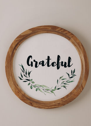 The Words Co Grateful Boho Wood Circle