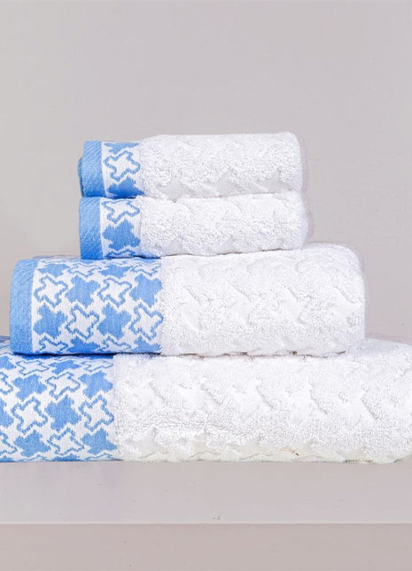 J Linens Blue Stars Large Set