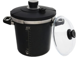 AMT Gastroguss Non Stick Pressure Cooker with Glass Lid, 6.5 Liters, 24 cm