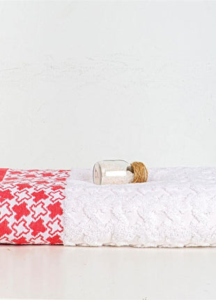 J Linens Stars Red Bath Towel