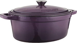 BergHoff Ron 34cmx25.5cm Cast Iron Oval Casserole Purple