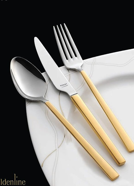 Hisar Milano Gold Cutlery Set (42 Pcs) Mirror