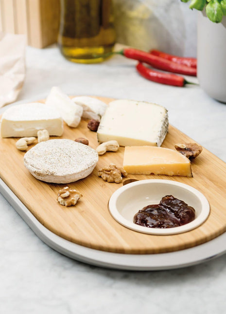 BergHoff Leo Two-Sided Bamboo Tapas Cutting Board with Tray