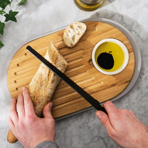 BergHoff Leo Two-Sided Bamboo Tapas Cutting Board with Tray
