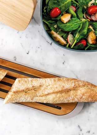 BergHoff Leo Bamboo Baguette cutting board with crumb tray