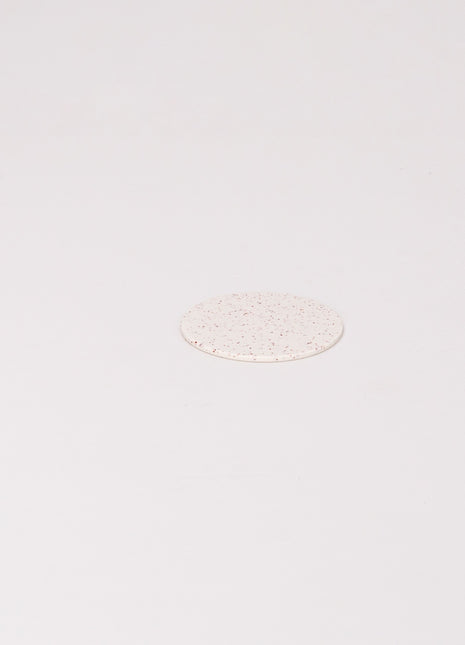 Bright Designs Melamine Coaster Set of 10 (D 10cm) Creamy with Brown