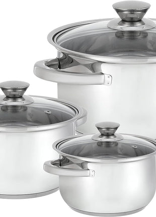 BergHoff Essentials 6 Pcs Cookware Set Gourmet Stainless Steel