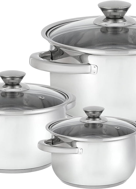 BergHoff Essentials 6 Pcs Cookware Set Gourmet Stainless Steel