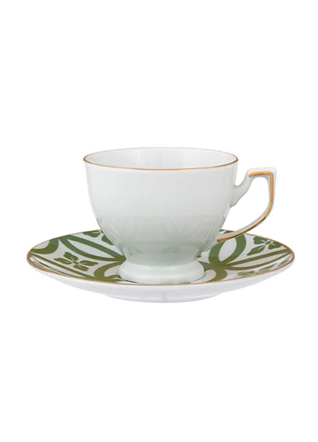 Porland Morocco Coffee Cup & Saucer Set - 12 Pieces, 80ml
