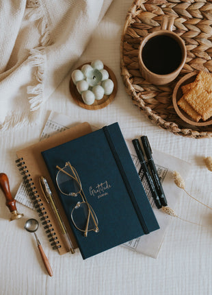 The Words Co Gratitude Navy blue Journal