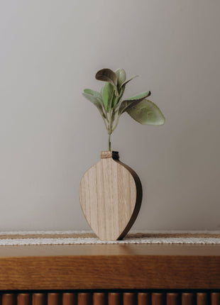 The Words Co Heartleaf Wooden Vase