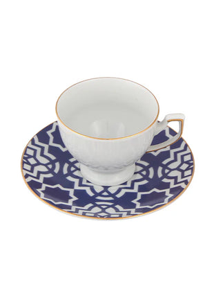 Porland Morocco Coffee Cup & Saucer Set - 12 Pieces, 80ml