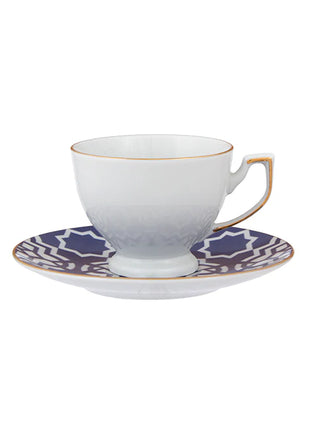 Porland Morocco Coffee Cup & Saucer Set - 12 Pieces, 80ml