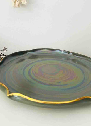 Khan Elsaada Aurum Round Flat Serving Platter
