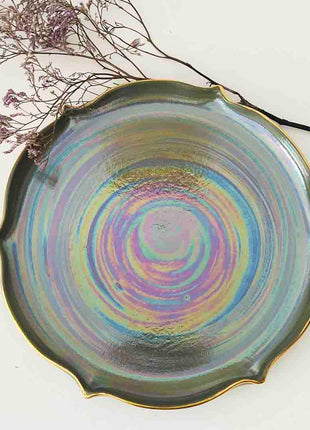 Khan Elsaada Aurum Round Flat Serving Platter