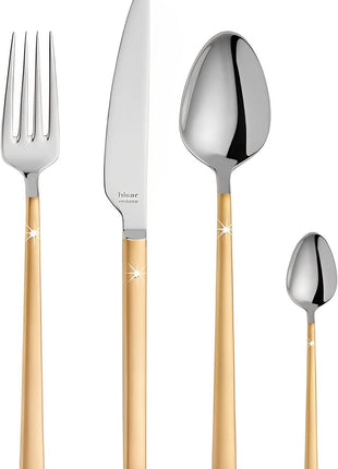 Hisar Milano Gold with Diamond Cutlery Set (47 Pcs)