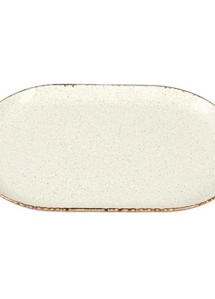 Porland Seasons Oval Serving Plate - Beige, 32x20cm