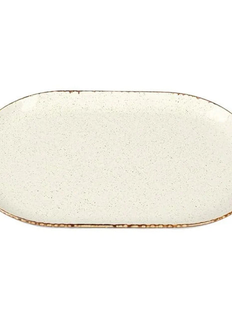 Porland Seasons Oval Serving Plate - Beige, 32x20cm
