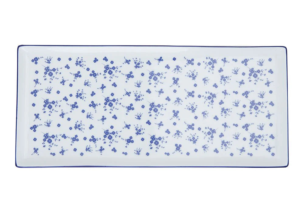 Porland Blue Passion Rectangular Plate - 35x16cm