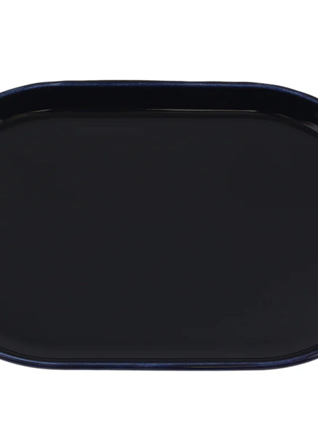 Porland Navy Blue Oval Serving Plate - 32cm