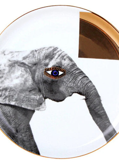 Porland Wild Life Elephant Flat Plate - 20cm