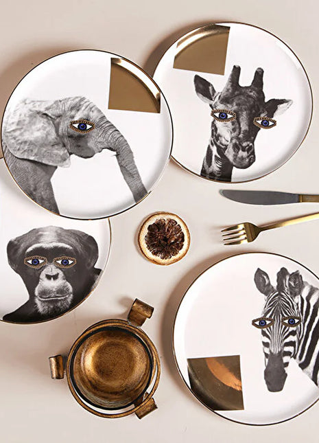 Porland Wild Life Elephant Flat Plate - 20cm