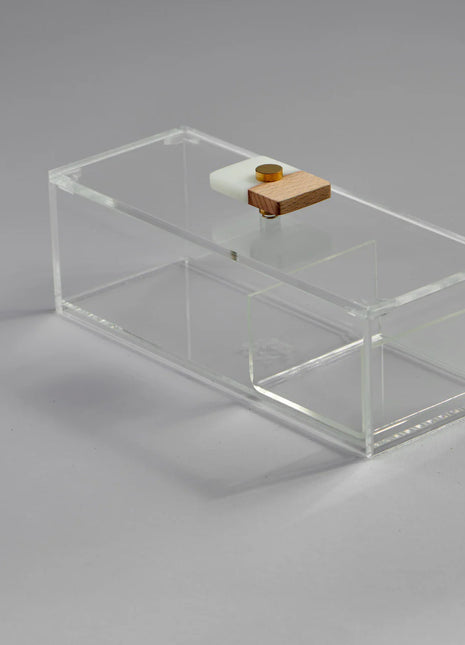 Zee Designs Plexi Glass Resin Small 3-Compartments Box