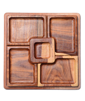 Wooden Square Serving Platter (27 cm)