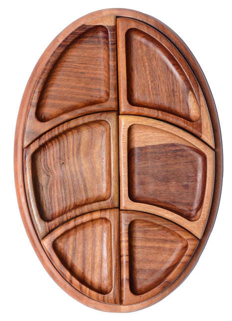 Wooden Oval Serving Platter (35 cm)