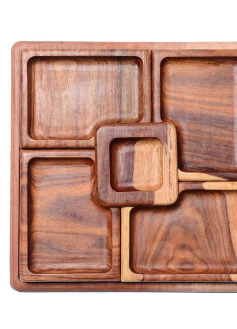 Wooden Square Serving Platter (27 cm)