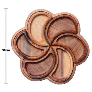 Wooden Serving Platter Flower Shape (30 cm)