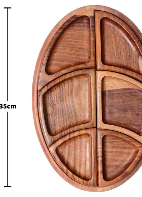 Wooden Oval Serving Platter (35 cm)