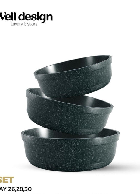 Well Design 3 Pcs Die-Cast Round Oven Tray