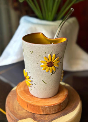Piece of Sara Sunflower Shines Straw Cup