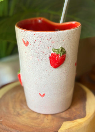 Piece of Sara Strawberry Straw Cup