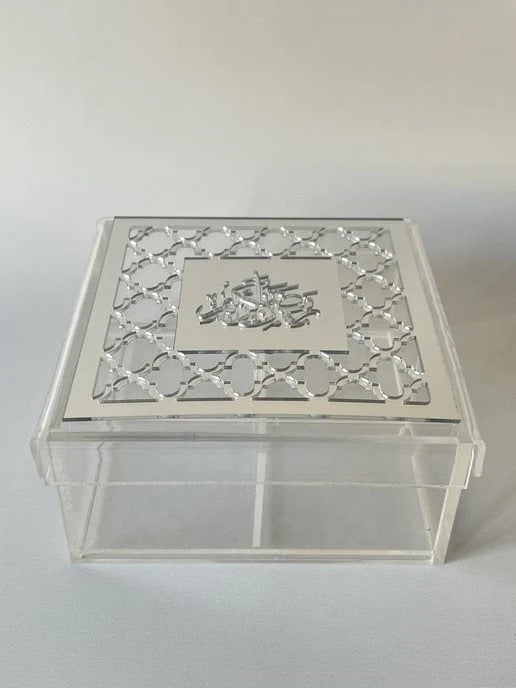 Zee Designs Plexi Glass Moroccan Ramadan Kareem Squared Box