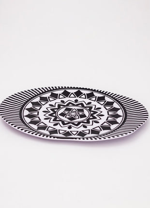 Bright Designs Melamine Matt Dinner Plate 6 Pieces (30 cm )Black & White