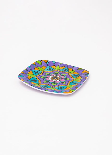 Bright Desinss Melamine Small Plate 6 Pieces (L 18cm W 18cm) Mandala