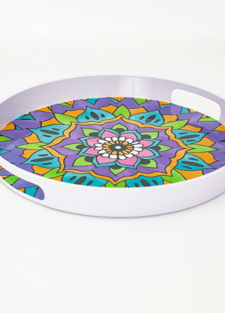 Bright Designs Melamine Round Tray 1 Pieces (D 38cm) Mandala