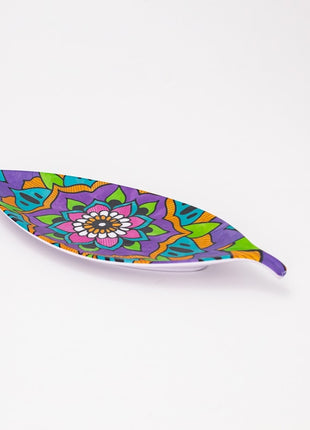 Bright Designs Melamine Matt Leaf Serving Plate 2 Pieces (L 36cm W 15cm) Mandala