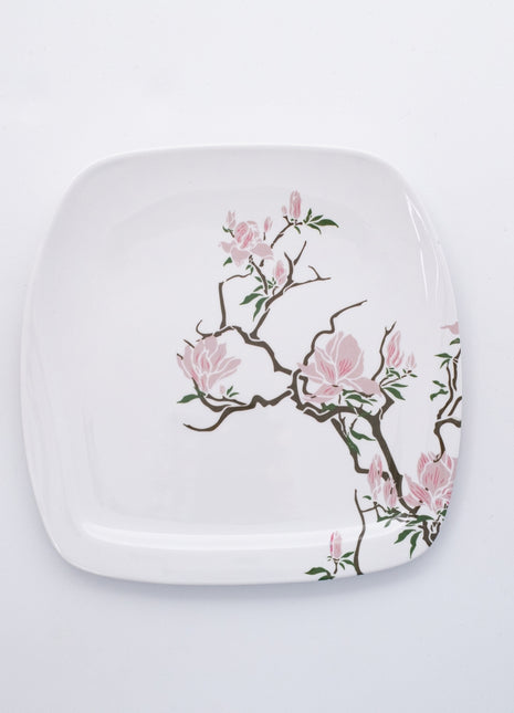 Bright Designs Melamine Side Plate 
Set of 6 (L 22cm W 22cm) Cherry Blossom